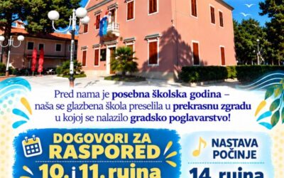 Glazbena škola- obavijest o početku nastave