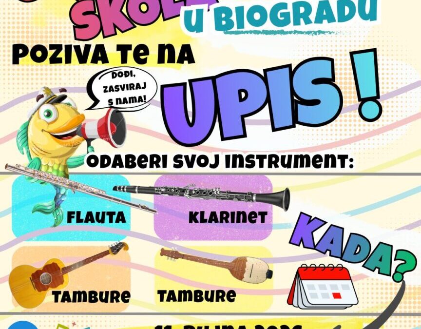 Upis učenika u prvi razred glazbene škole